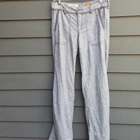 Pilcro & the Letterpress Linen Blend Gray Pants see measurements - Picture 1 of 12